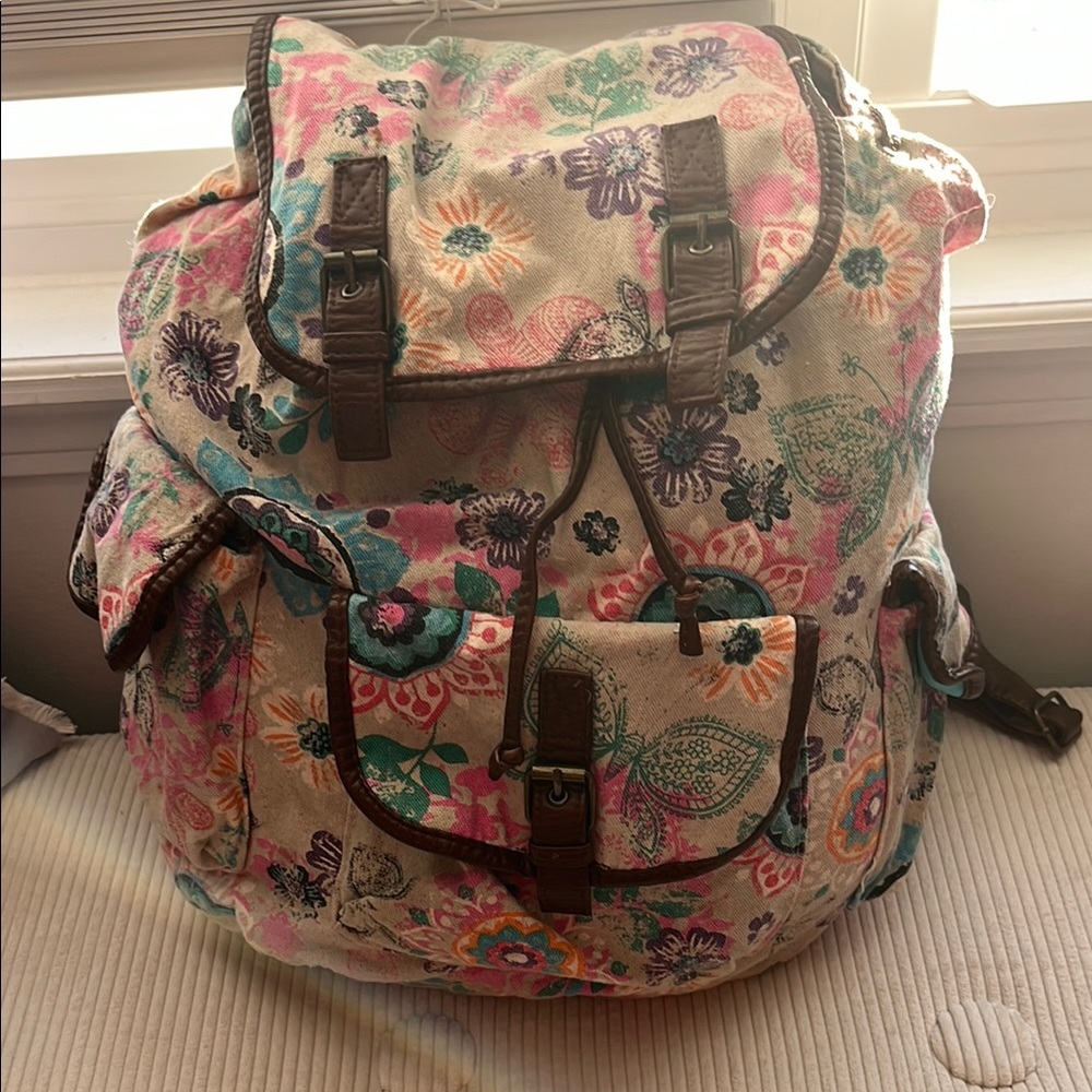 Floral Canvas Backpack